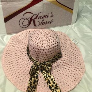 Floppy Hat Pink with animal print band